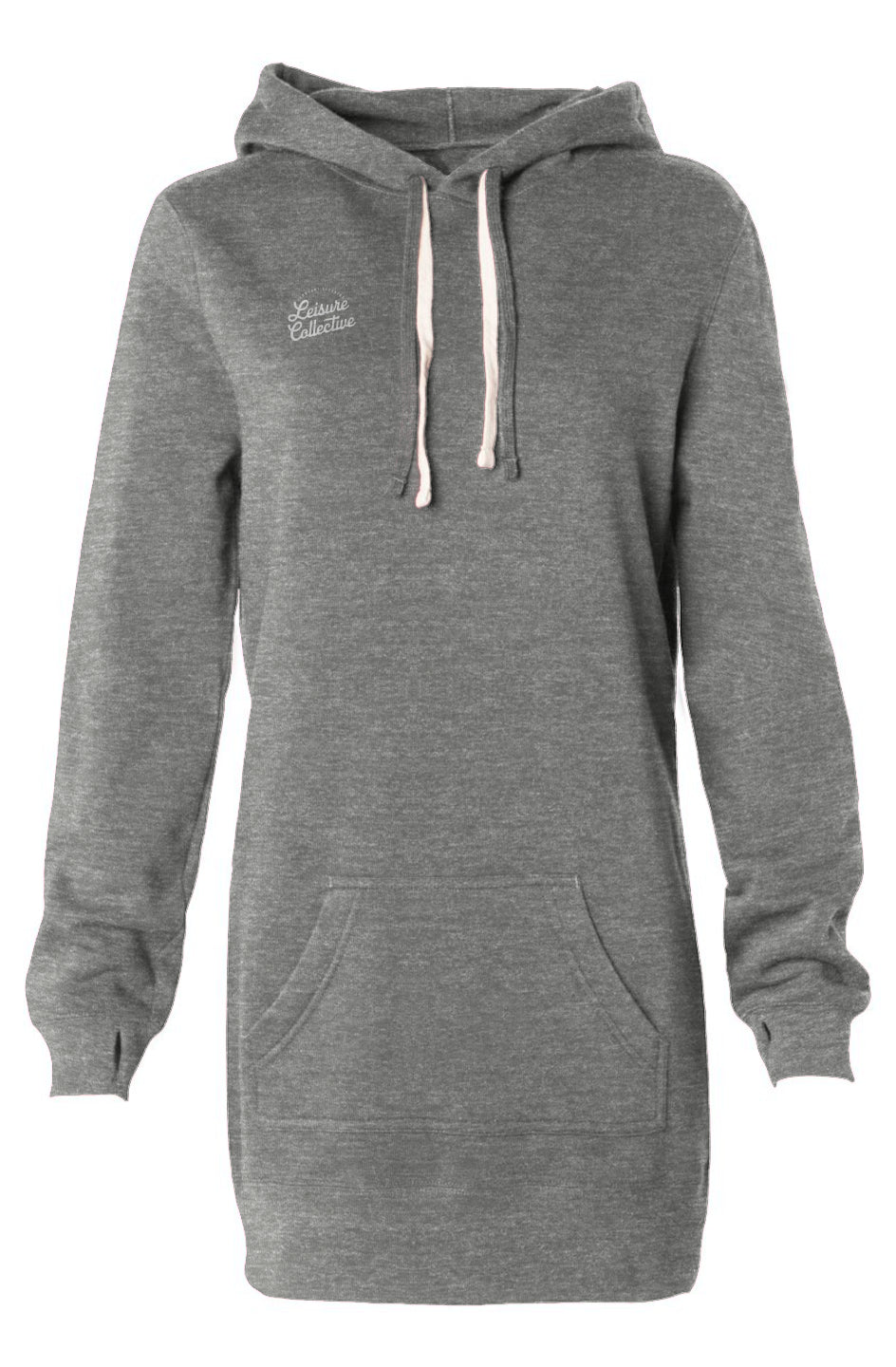 Hooded Sweatshirt Dress (Black, White Logo)